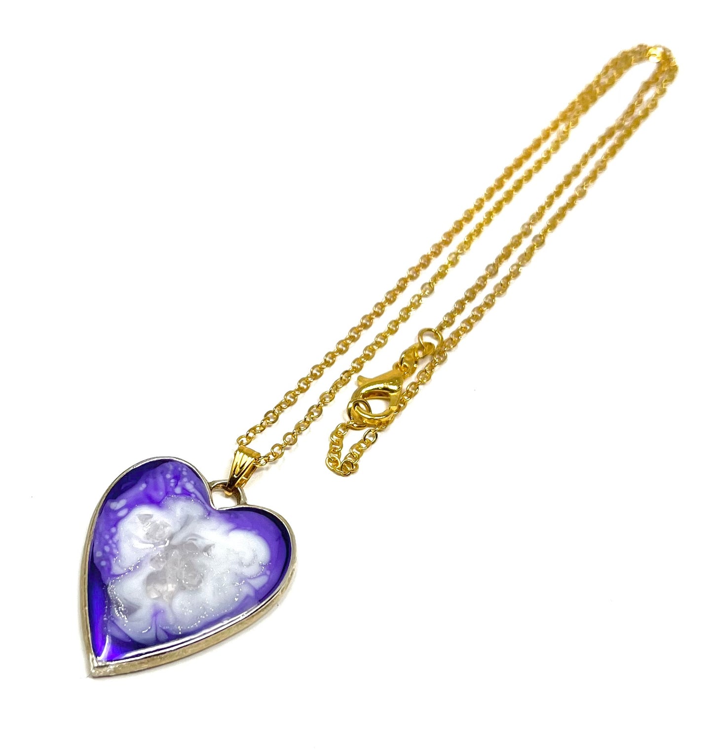 Heart Shaped Geode Effect Necklace