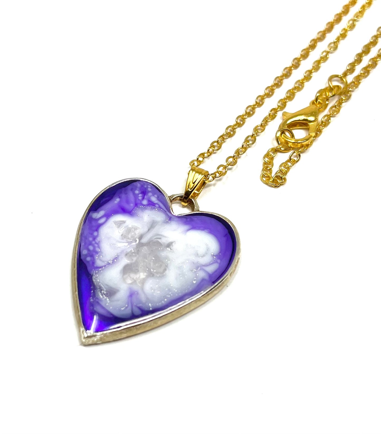 Heart Shaped Geode Effect Necklace