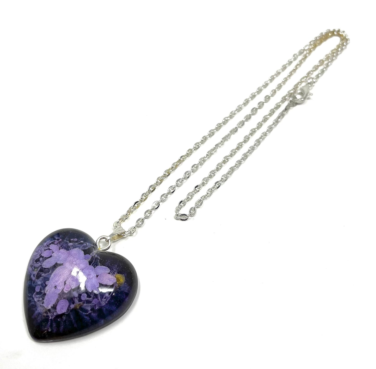 Black and Purple Heart shaped Necklace