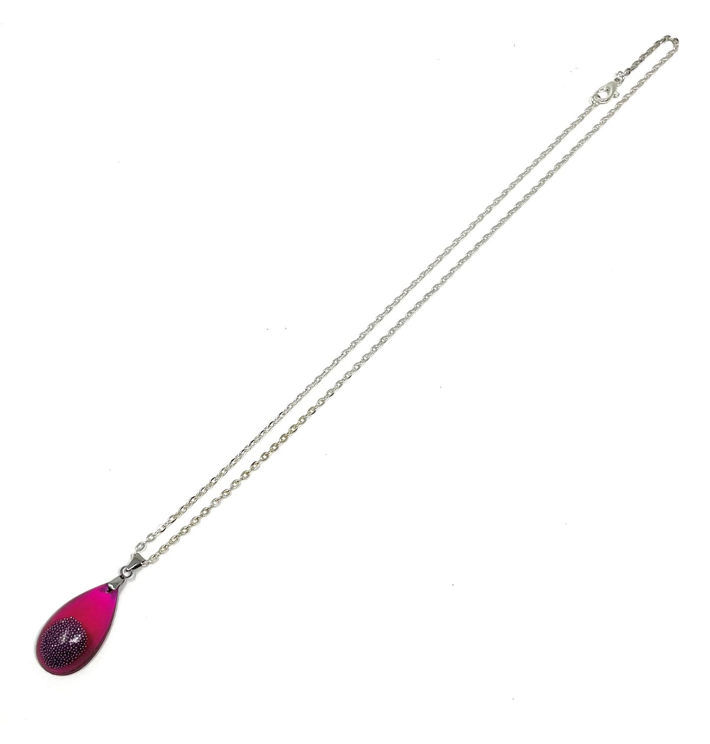 Teardrop Pink Beaded Necklace