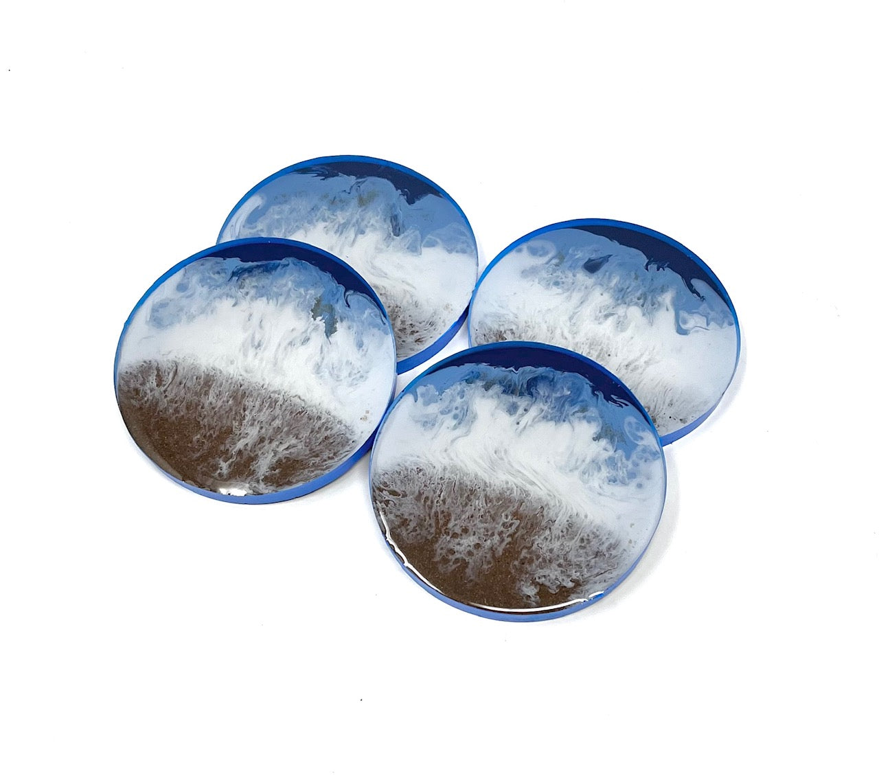 Wave Effect Round Coasters, set of 4