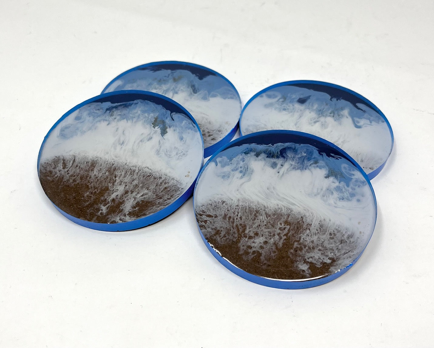 Wave Effect Round Coasters, set of 4